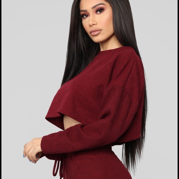 A Beautiful Night Skirt Set - Burgundy - Picture 4 of 8